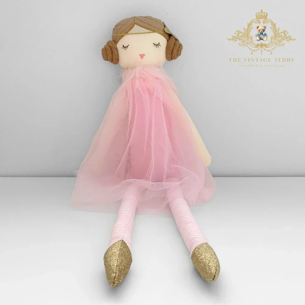 NWT Pretty Girls Princess Ballerina Plush Dolly Handmade Doll Cute Kids Toy Pink